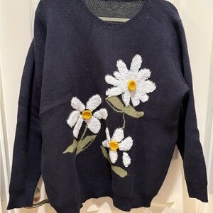 Floral Black Sweater